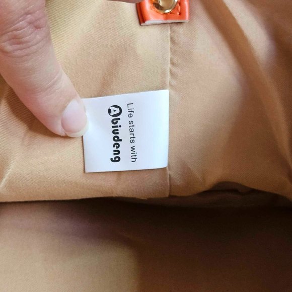 NWOT Abiudeng Makeup/Cosmetic/Travel Leather Orange Bag - Picture 8 of 8